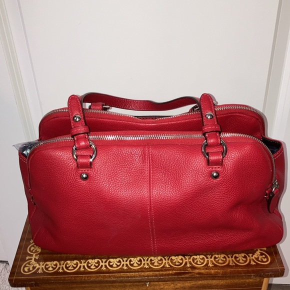 RARE RED COACH SATCHEL BAG large - Picture 2 of 13